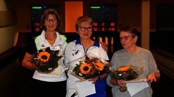 Podium 100 Wurf Damen; v.l.n.r Ruth Fischbacher, Silvia Steffen, Lydia Freiburghaus