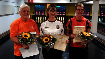 Podium Damen 200 Wurf; v.l.n.r. Silvia Geeler, Elvira Fritsch, Judith Rinderknecht